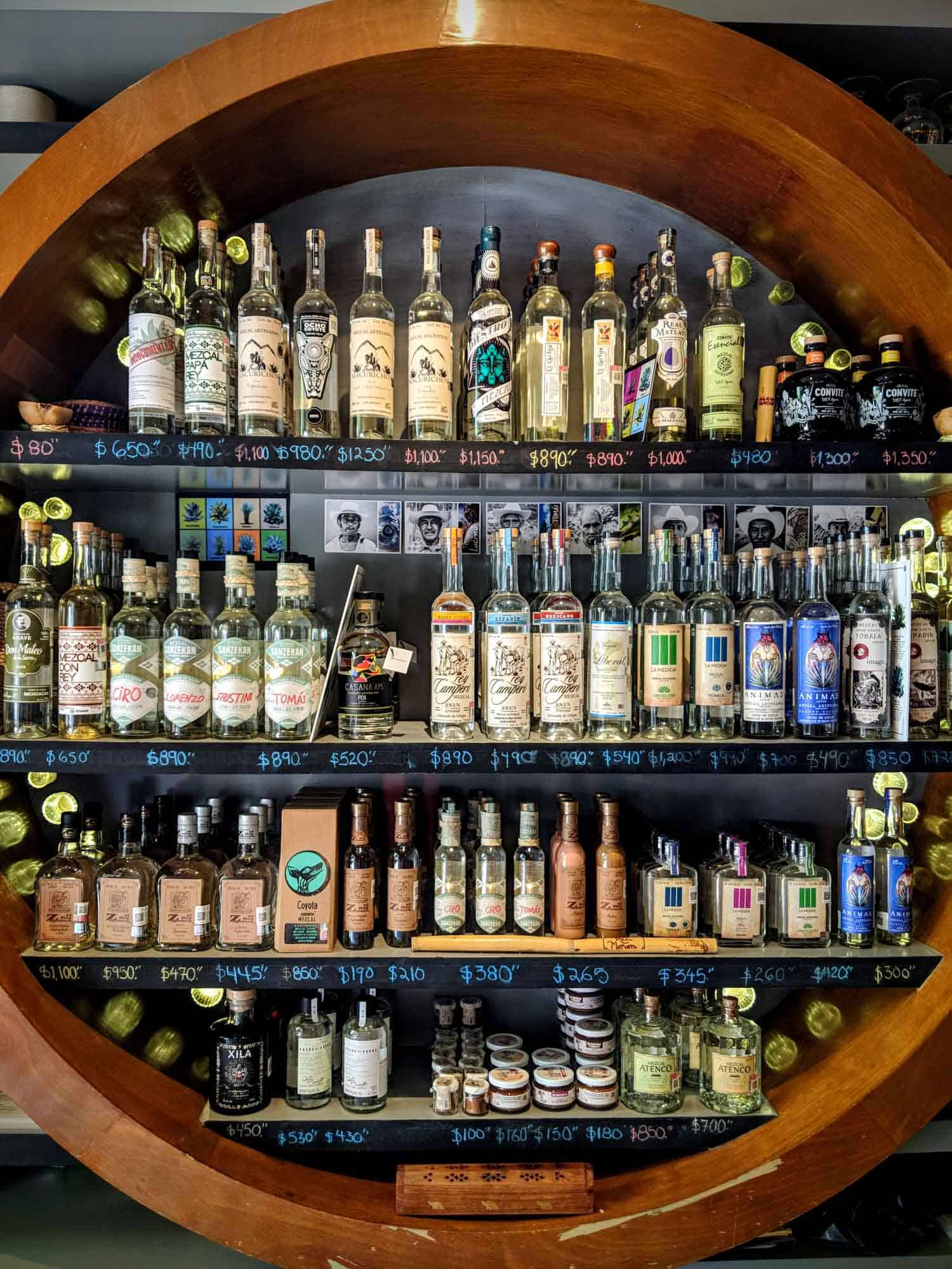 Mezcal bottles