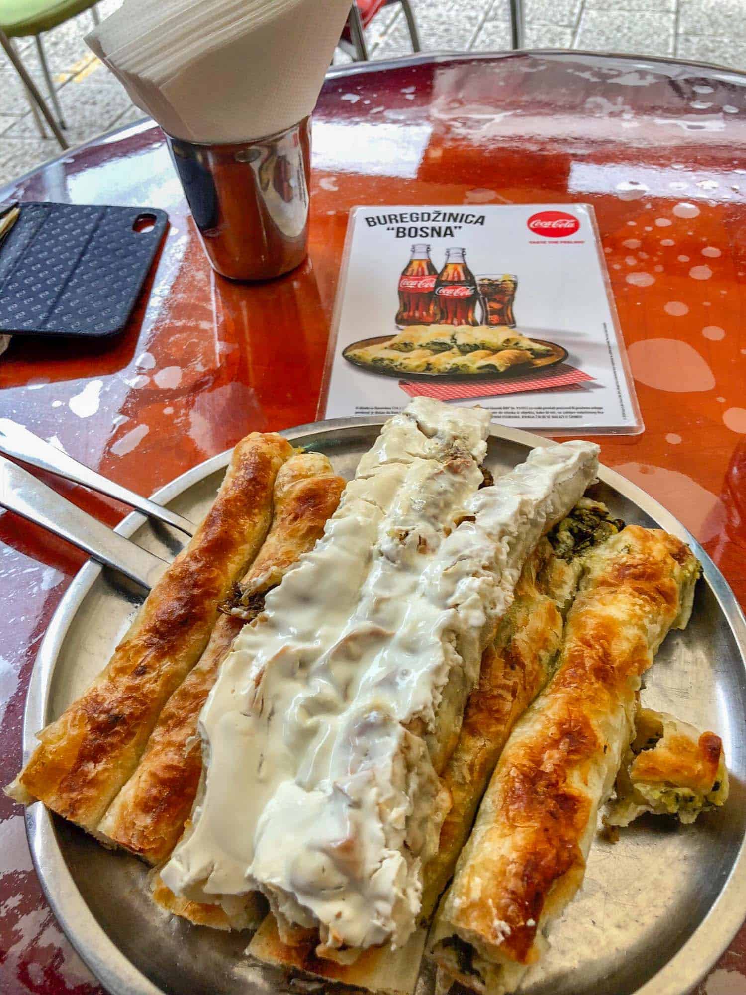 sarajevo food burek on a table