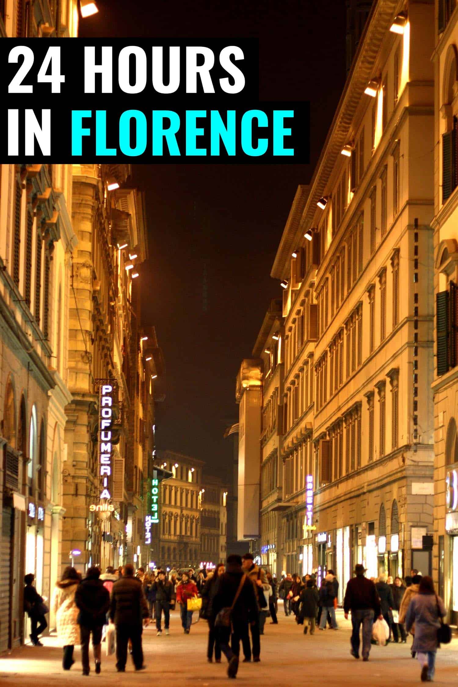 Street in Florence Italy at night