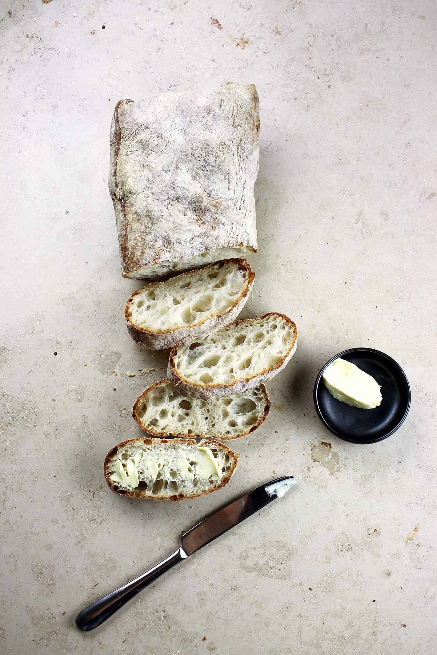French salted Breton butter with baguette