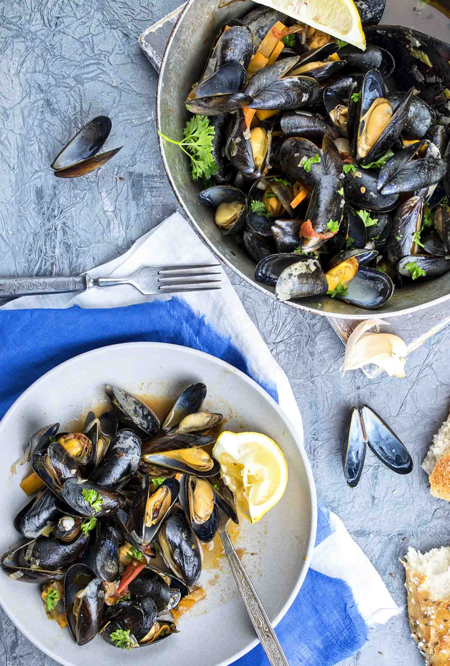 Nova Scotia Mussels on Plate