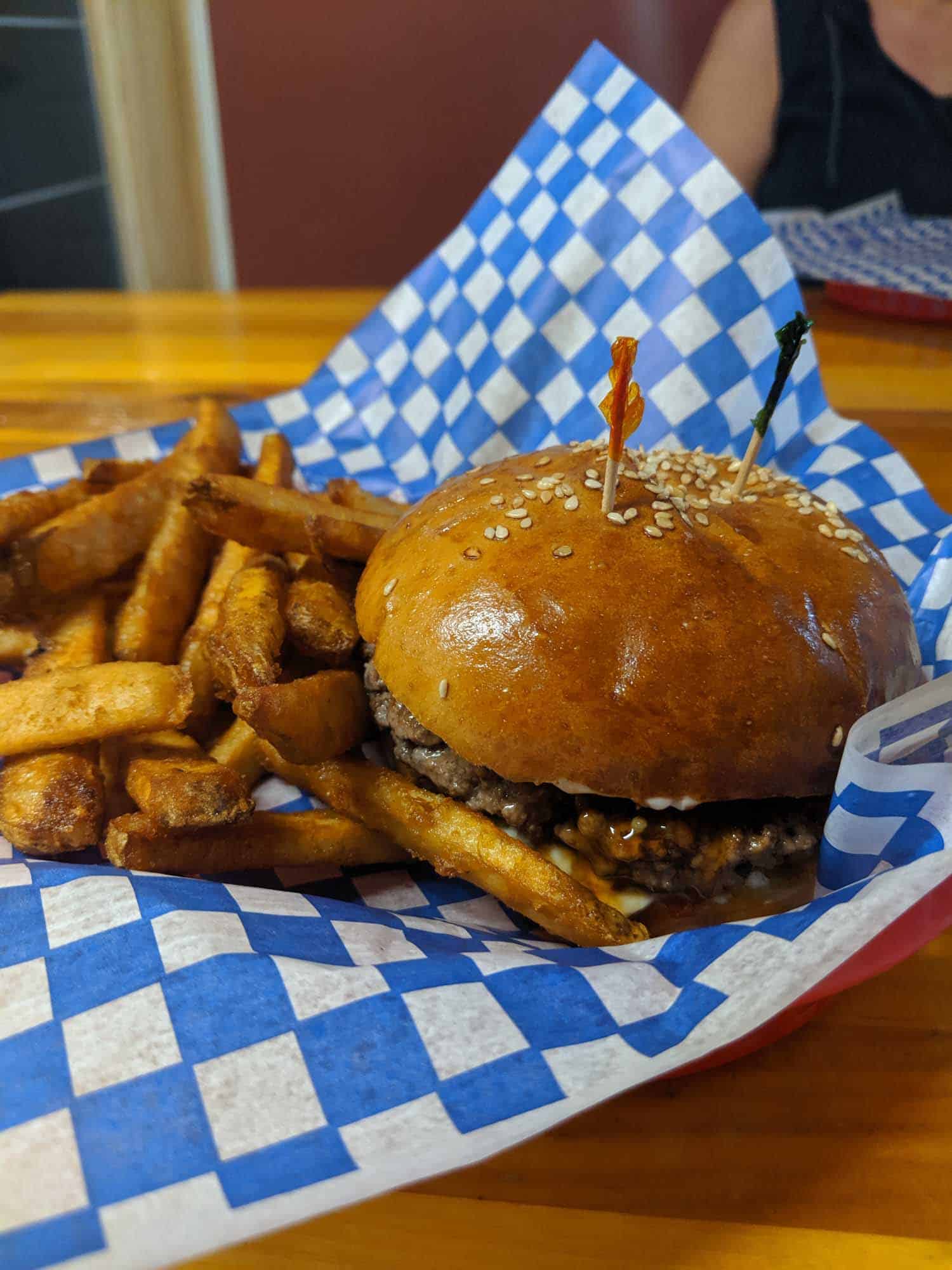 Nova Scotia sweet marie burger at Johnny's Cookhouse