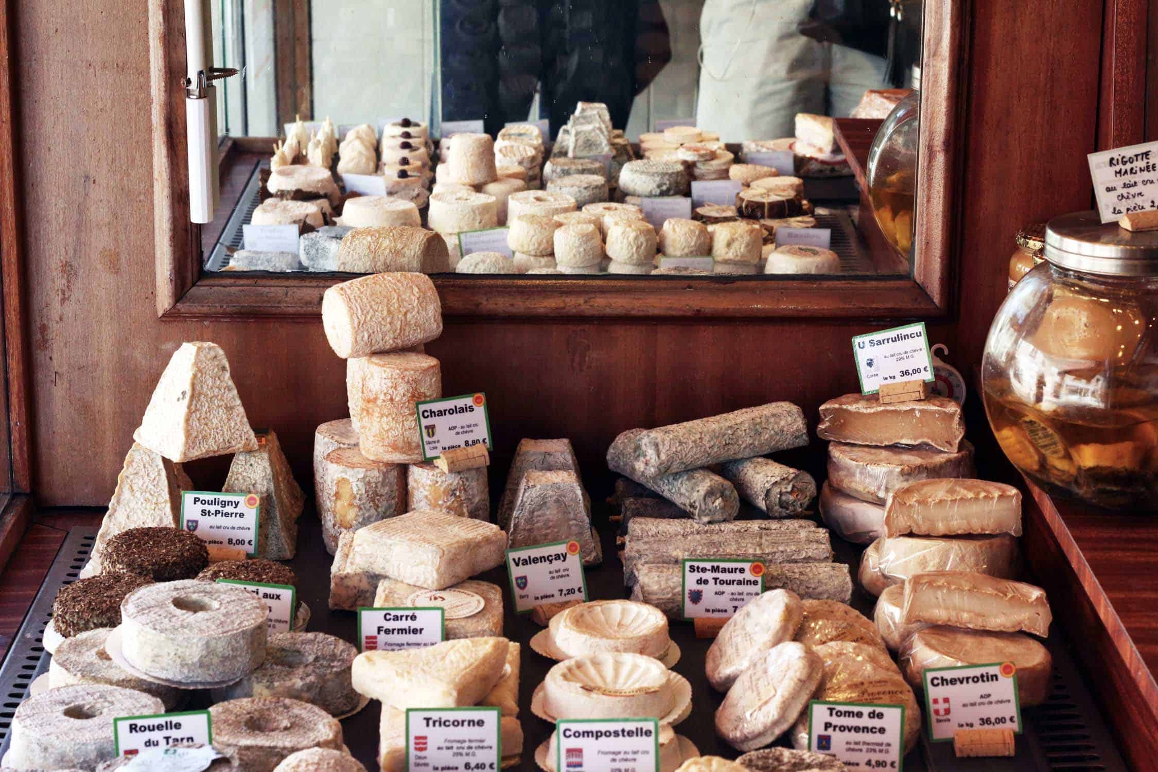 Different types of cheese in Paris