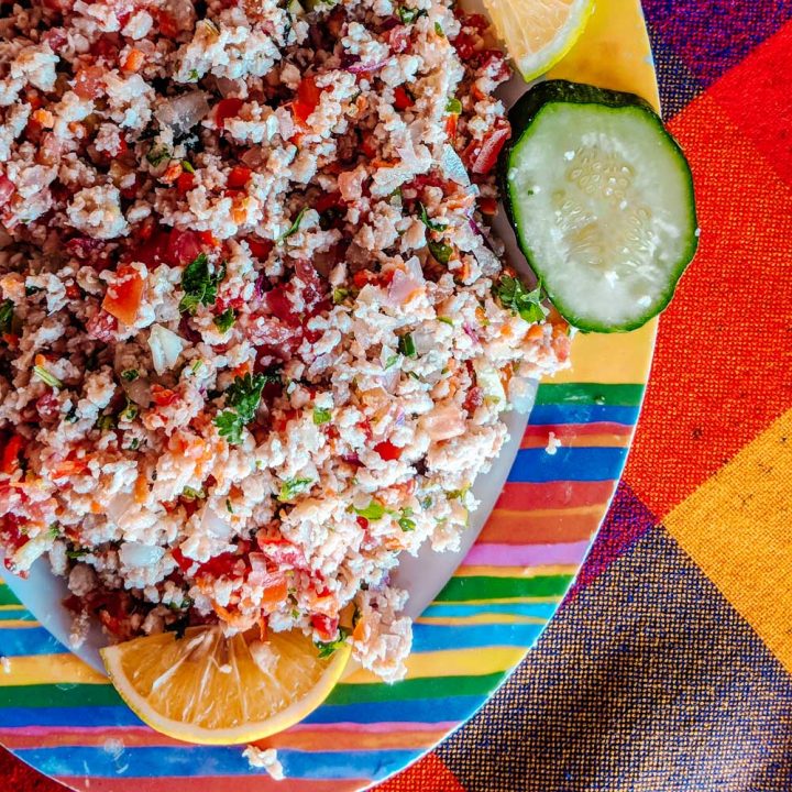 Colima-style Mexican ceviche on a table.