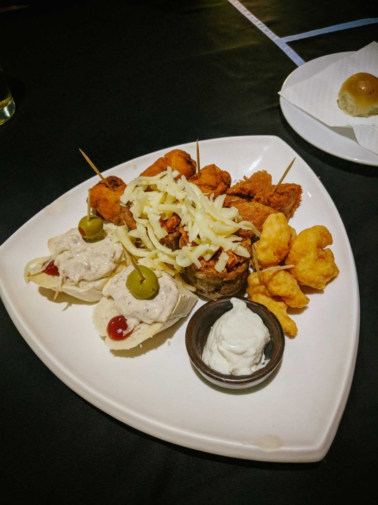 Plate of appetizers at Habana Blues in Vedado, Havana, Cuba