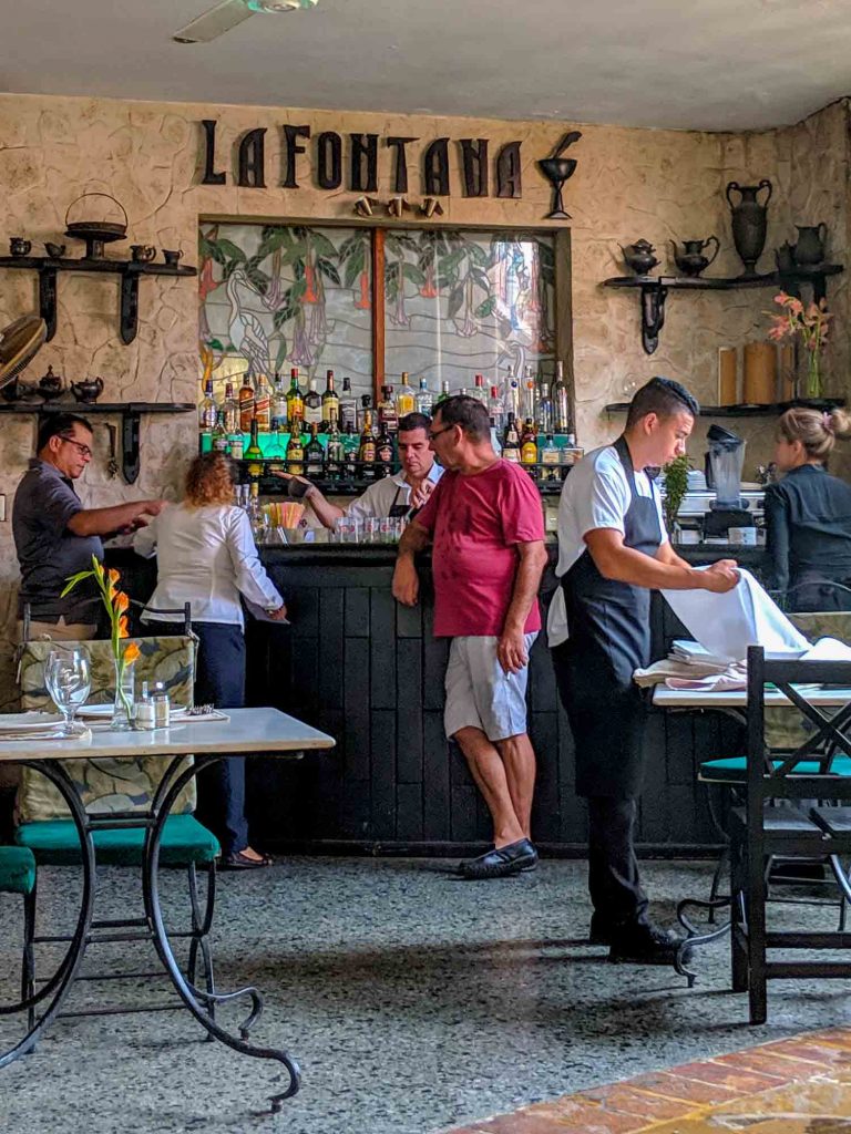 La Fontana interior one of the most popular Havana restaurants