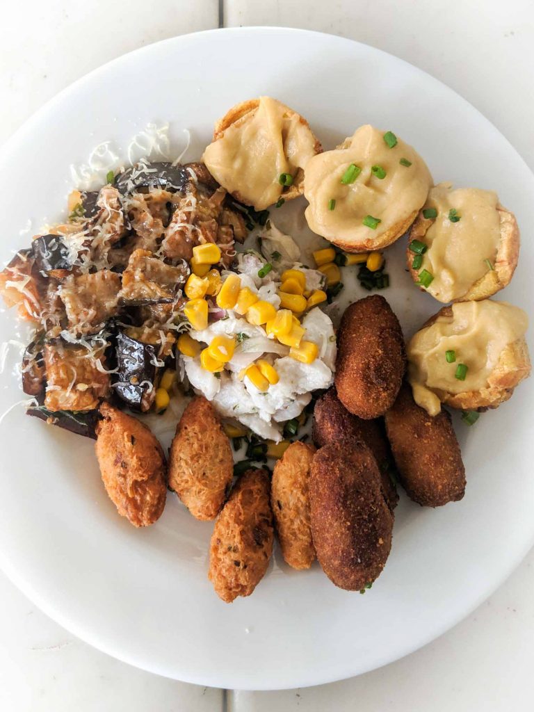 Plate of Cuban snacks at La Fontana restaurant in Havana