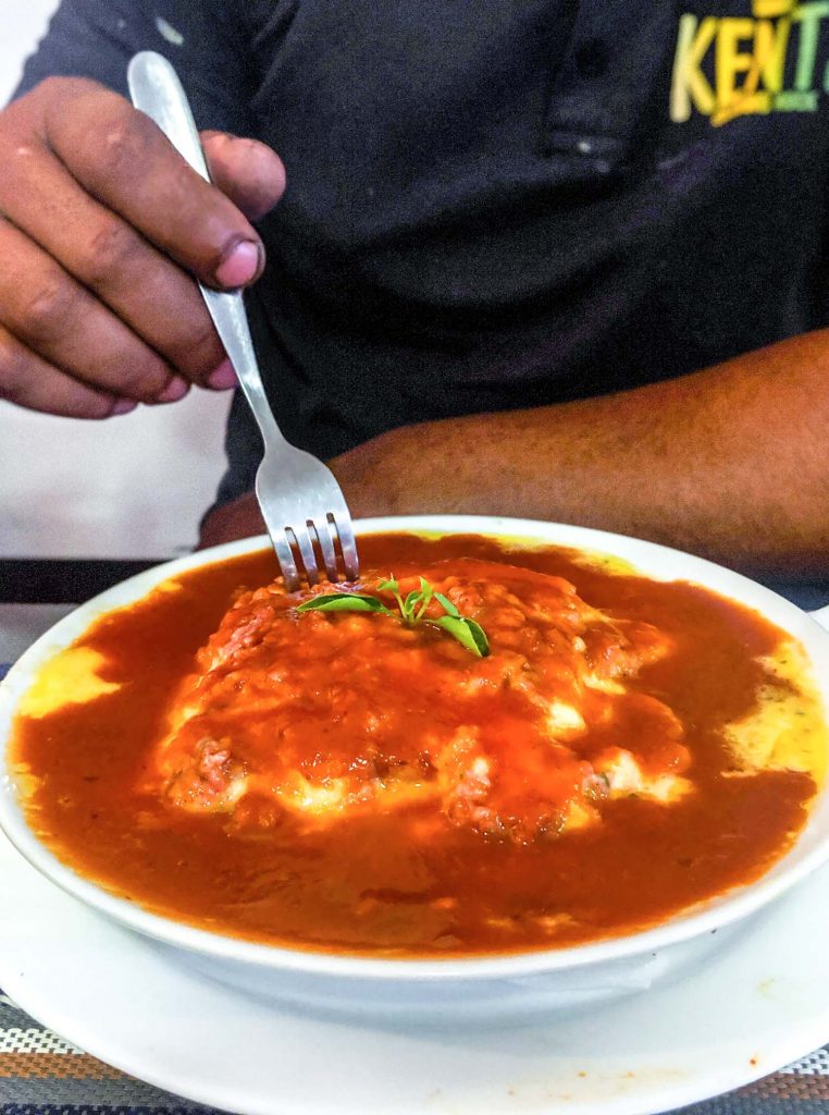 Traditional Cuban restaurant serving lasagna in Old Havana