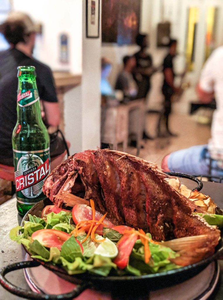 Whole fried fish at Mas Habana, one of the most popular Havana restaurants