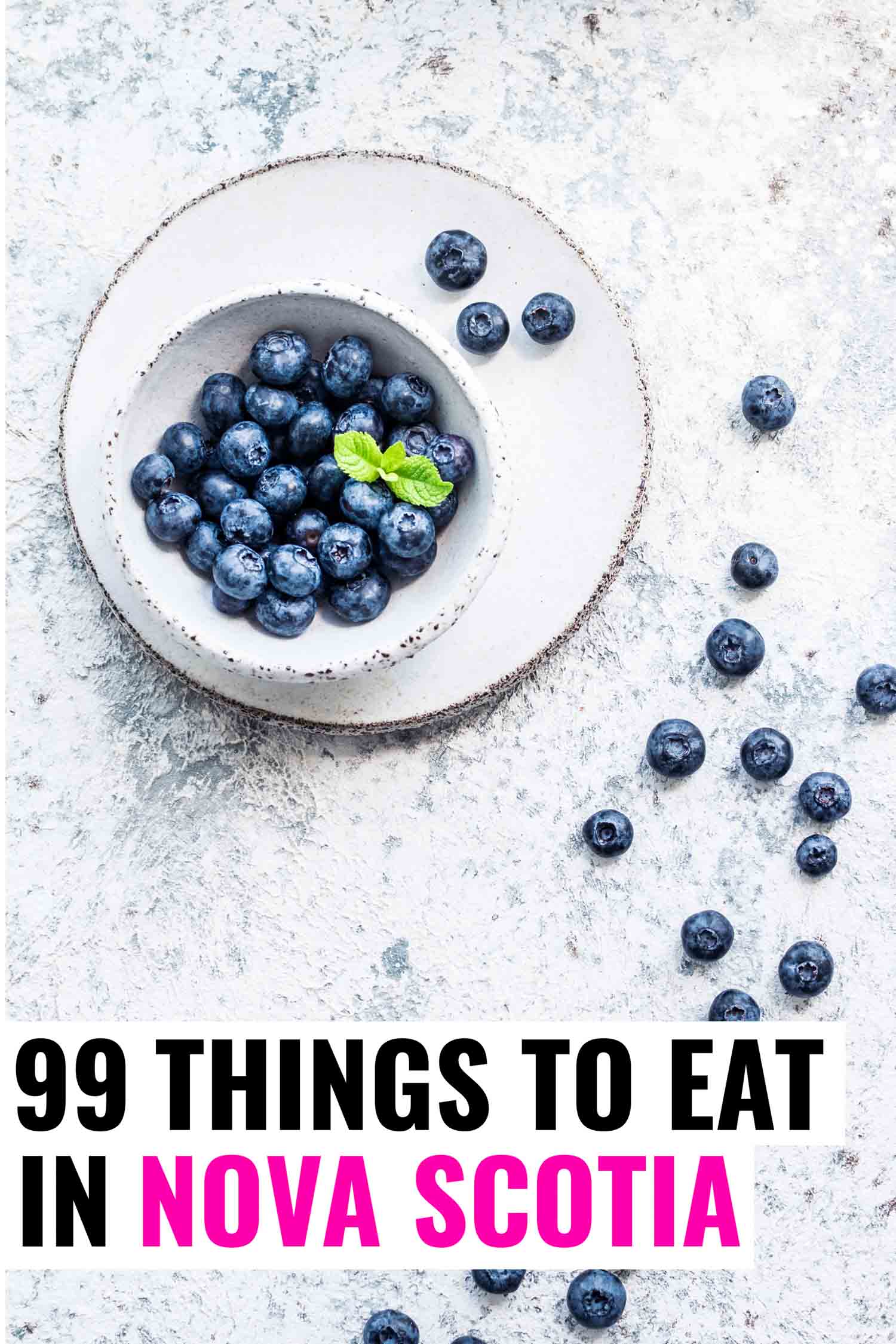 Blueberries in a white bowl.