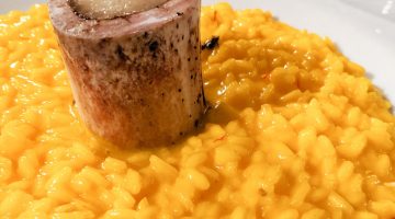 Risotto alla Milanese a traditional food in Milan