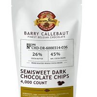 Barry Callebaut 4,000 Count Semisweet Dark Chocolate Chips | Cacaoholic Resealable Stand Up Pouch | 14 Ounce