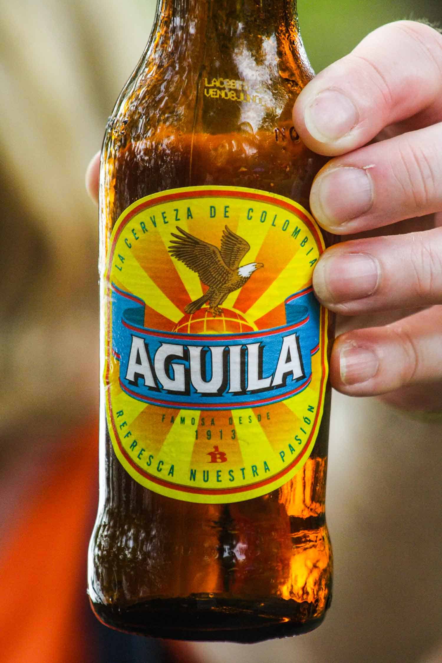 Colombian beer Aguila is one of the most popular drinks in Colombia