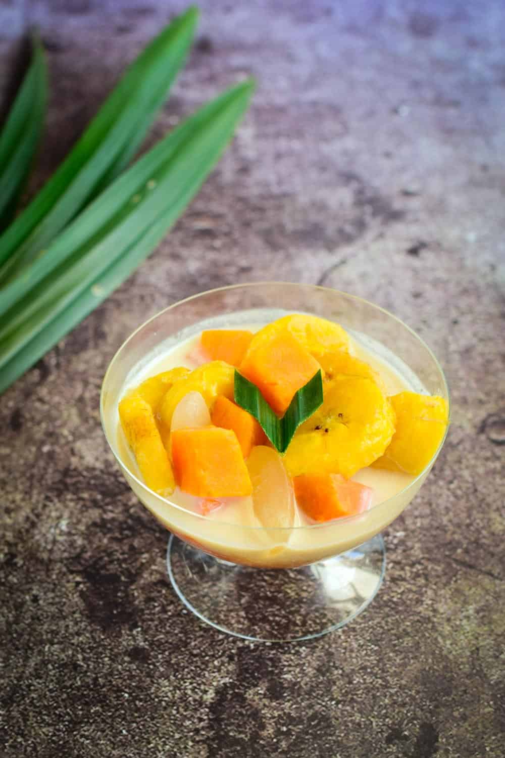 Kolak Pisang, Traditional Indonesian food during ramadan, Banana cooked in coconut milk, palm sugar and pandan leaf