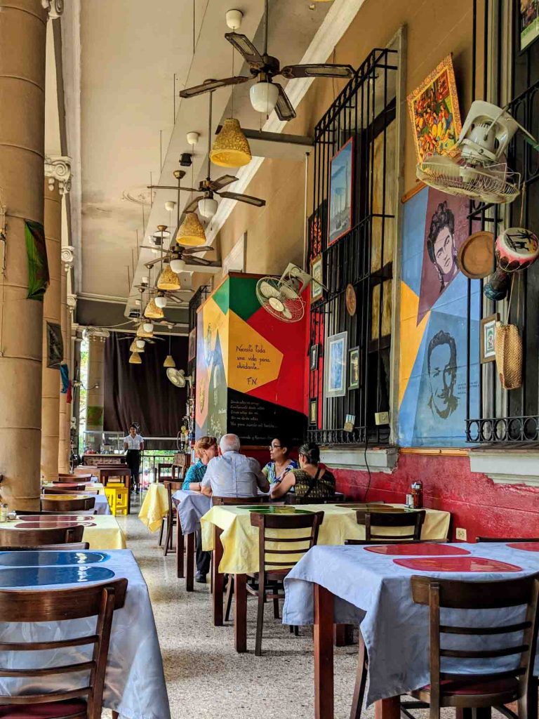 Iranian restaurant Topoly terrace in the Vedado neighbourhood of Havana.
