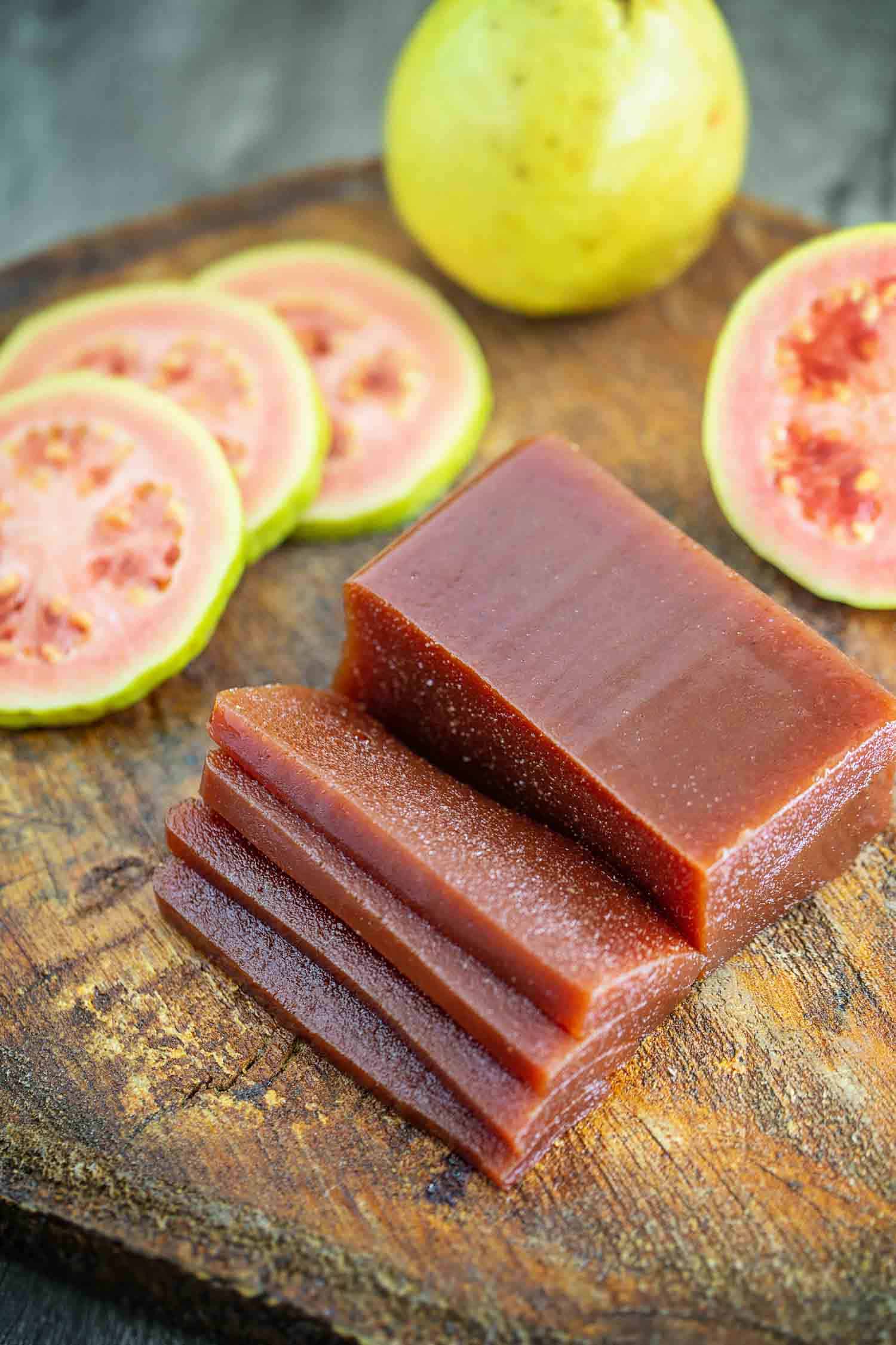 Cuban fruit guava. Goiabada, a typical sweet made with guava fruit, common Brazilian sweet in the state of Minas Gerais. Sweet homemade concept and flavor.