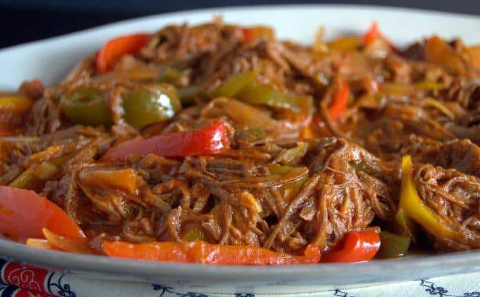 Ropa vieja a traditional Cuban dish, from a restaurant in Varadero