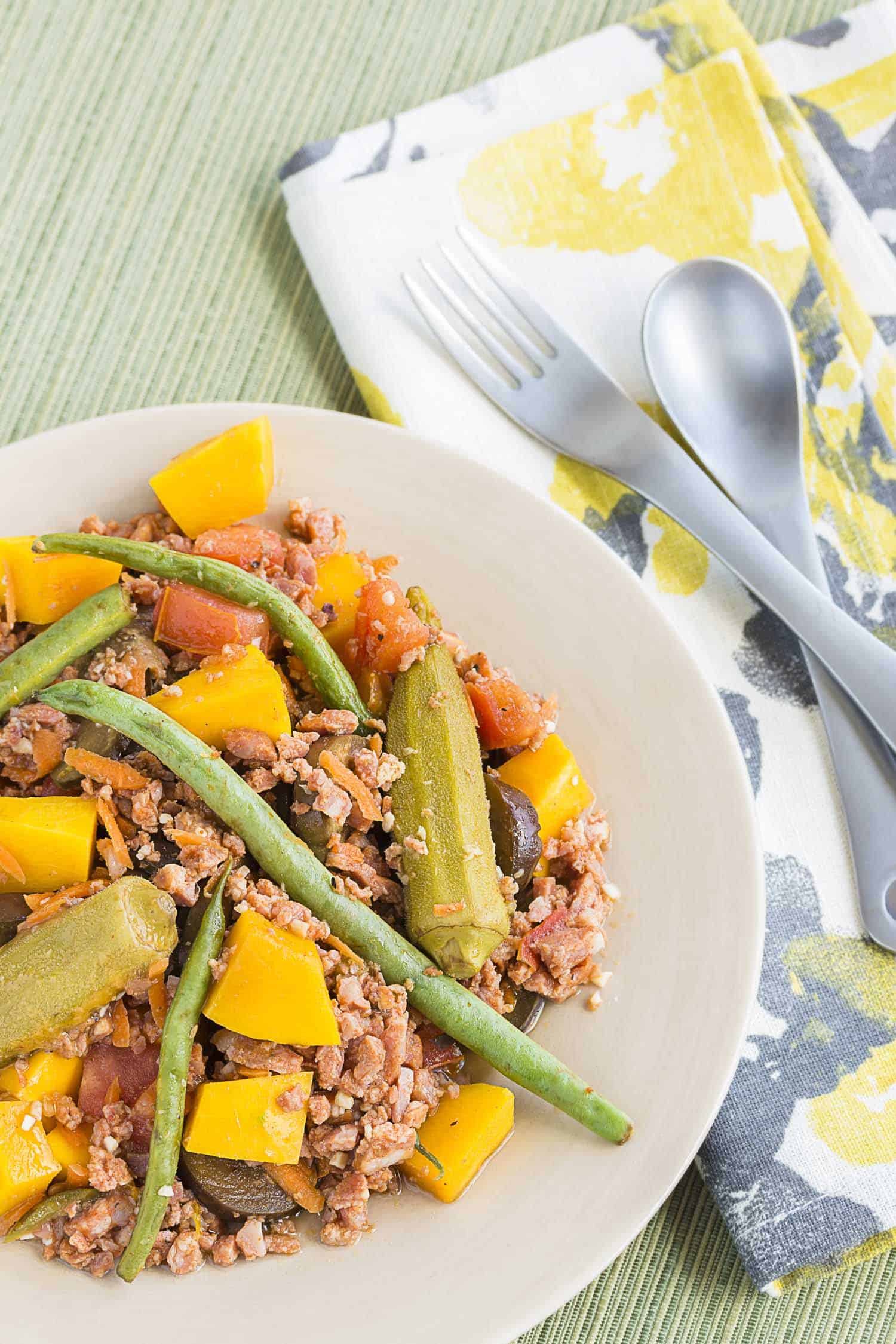 Pinakbet or pakbet is an indigenous Filipino dish from the northern regions of the Philippines made from mixed vegetables and longaniza suasage steamed in fish or shrimp sauce.