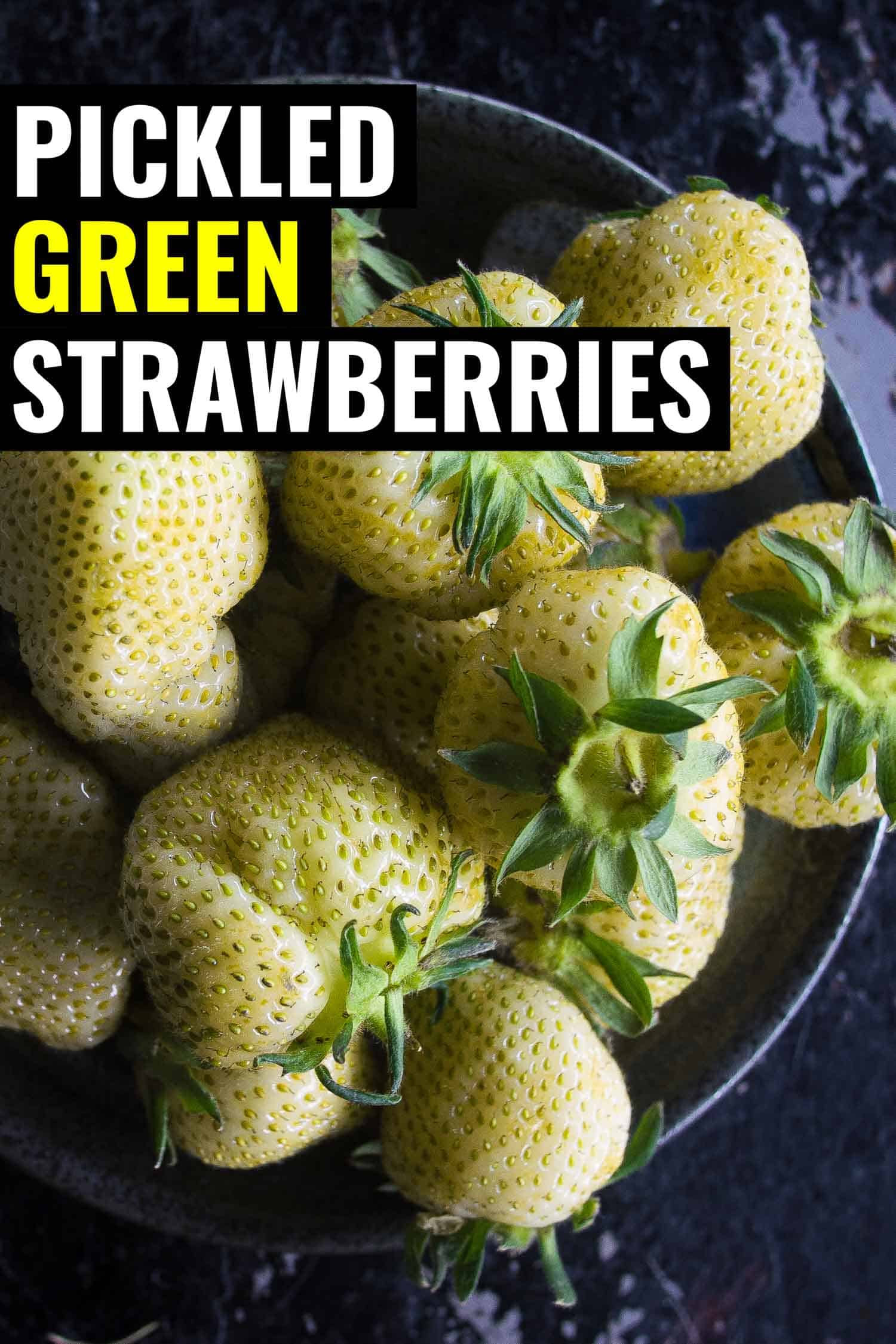 Preserved green strawberries