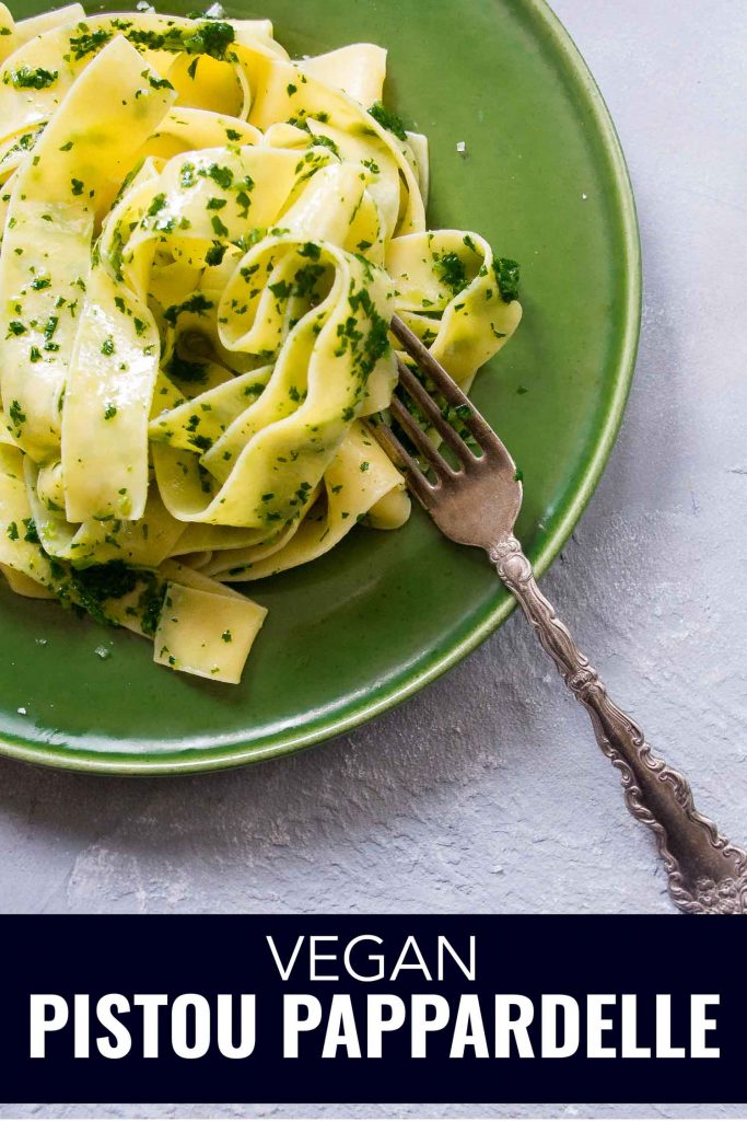 French pistou with pappardelle pasta