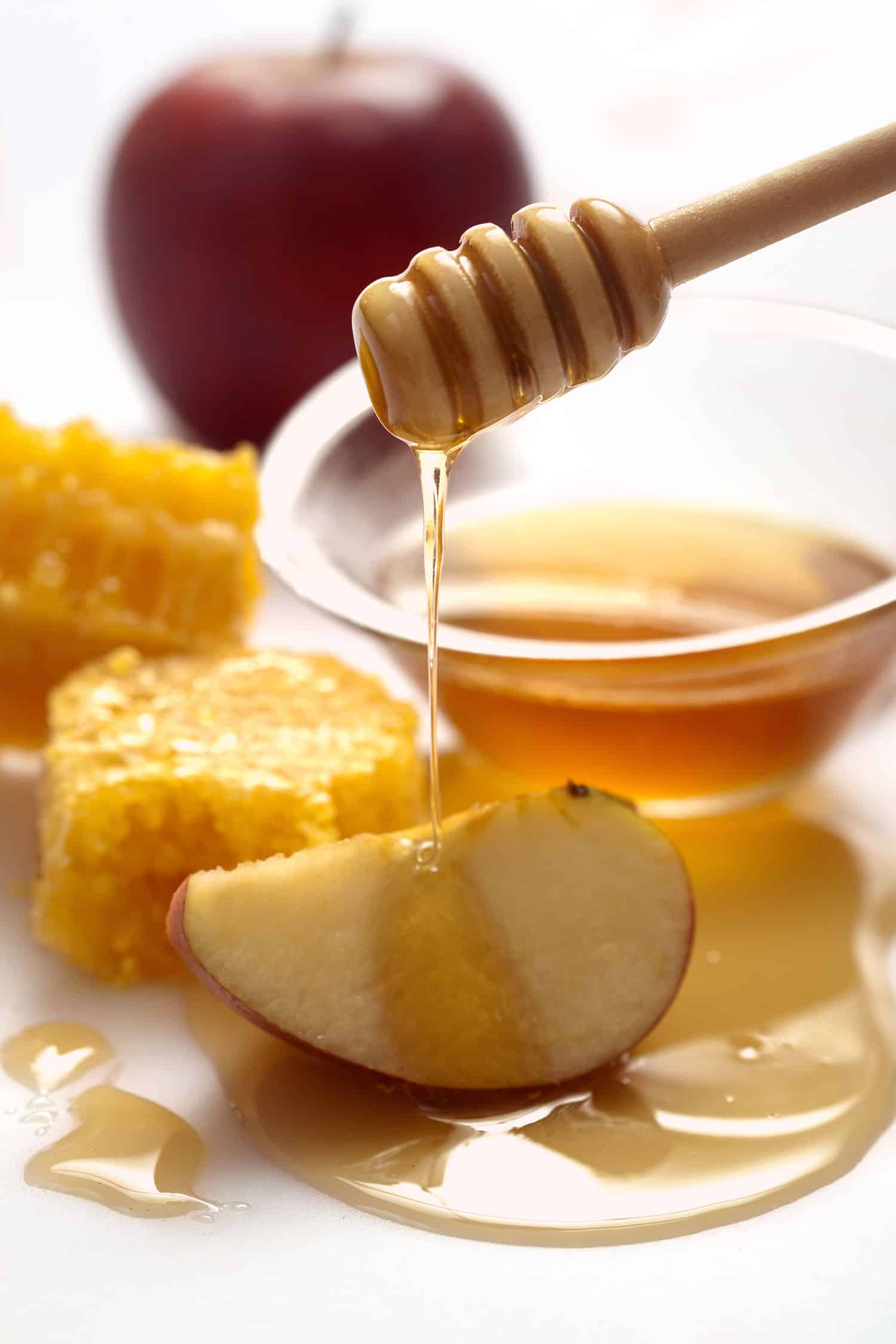 Apples dipped in honey