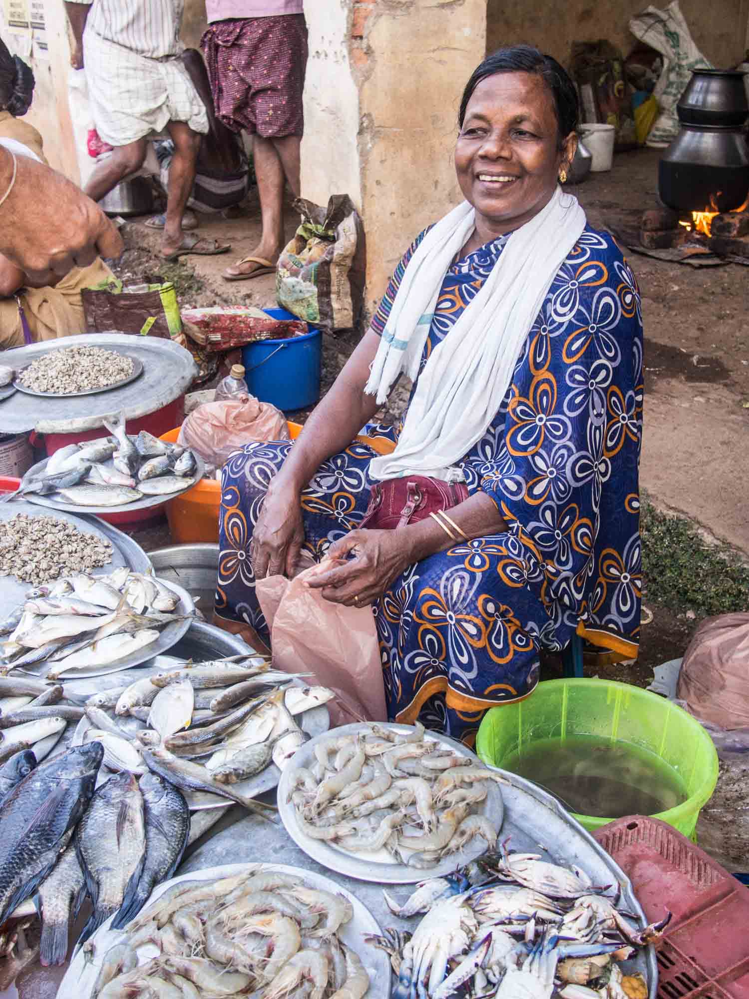 Fish market in Kerala India