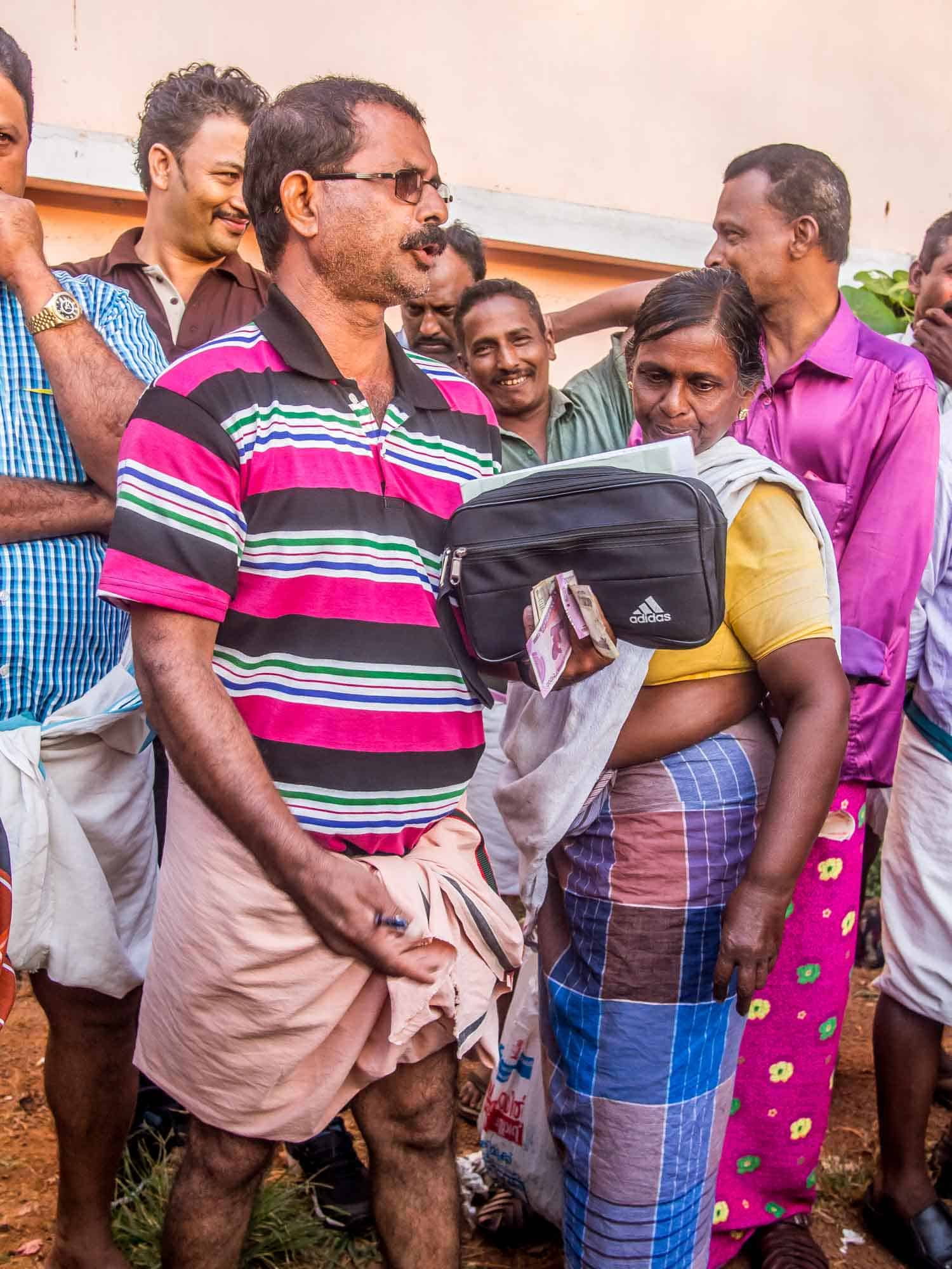 Fish market auction in Kerala India