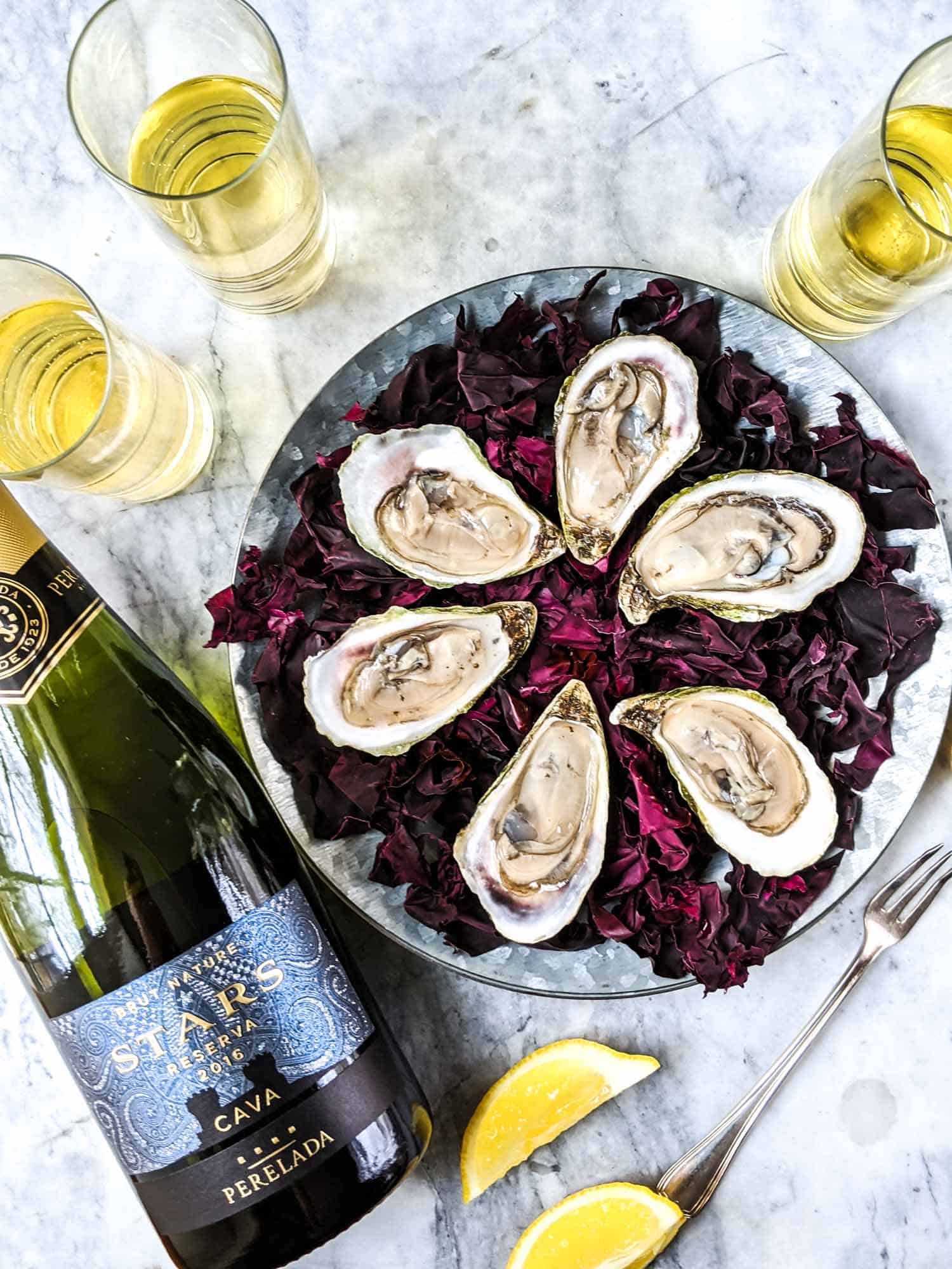 Spanish cava paired with oysters