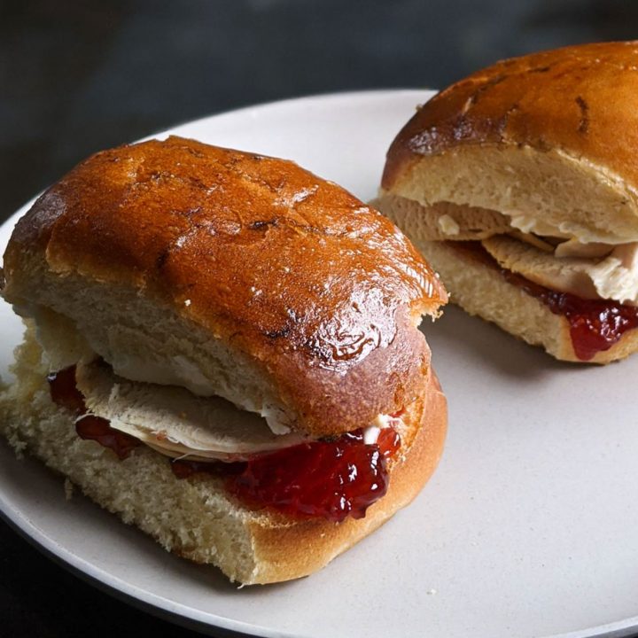 Cuban turkey sandwich on a plate