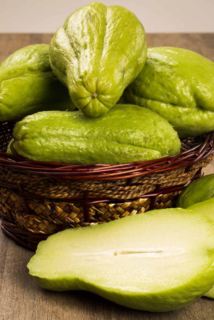 Jamaican chocho or chayote fruit, The chayote (Sechium edule) is a vegetable native to south america. Fresh Vegelable.
