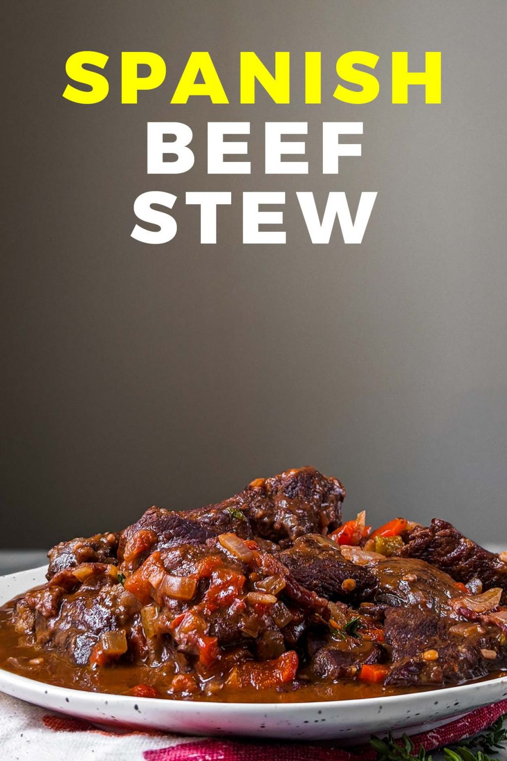 Classic Spanish Beef Stew with Roasted Red Peppers Bacon is Magic