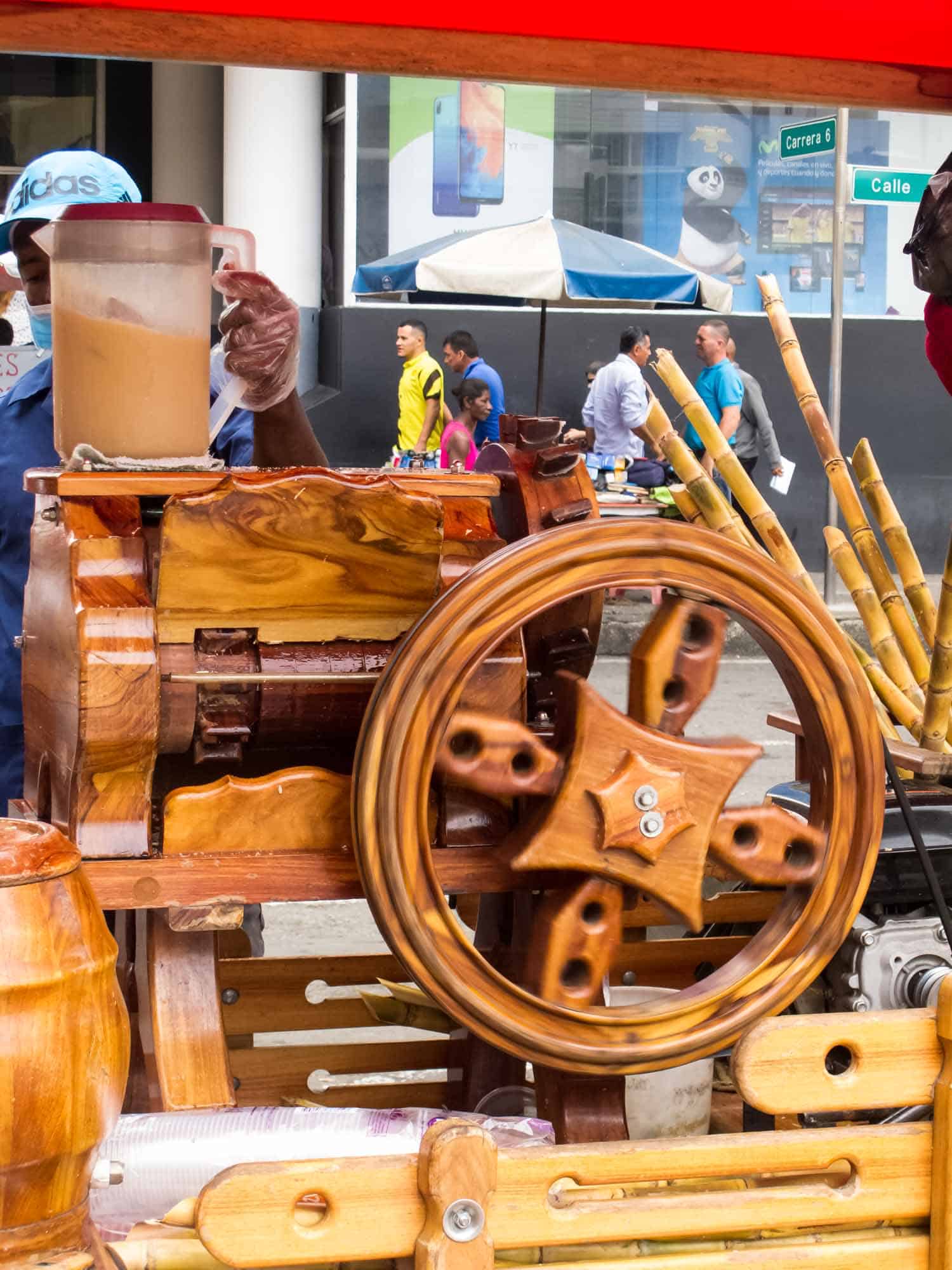 vendor of sugar cane juice in Honduras