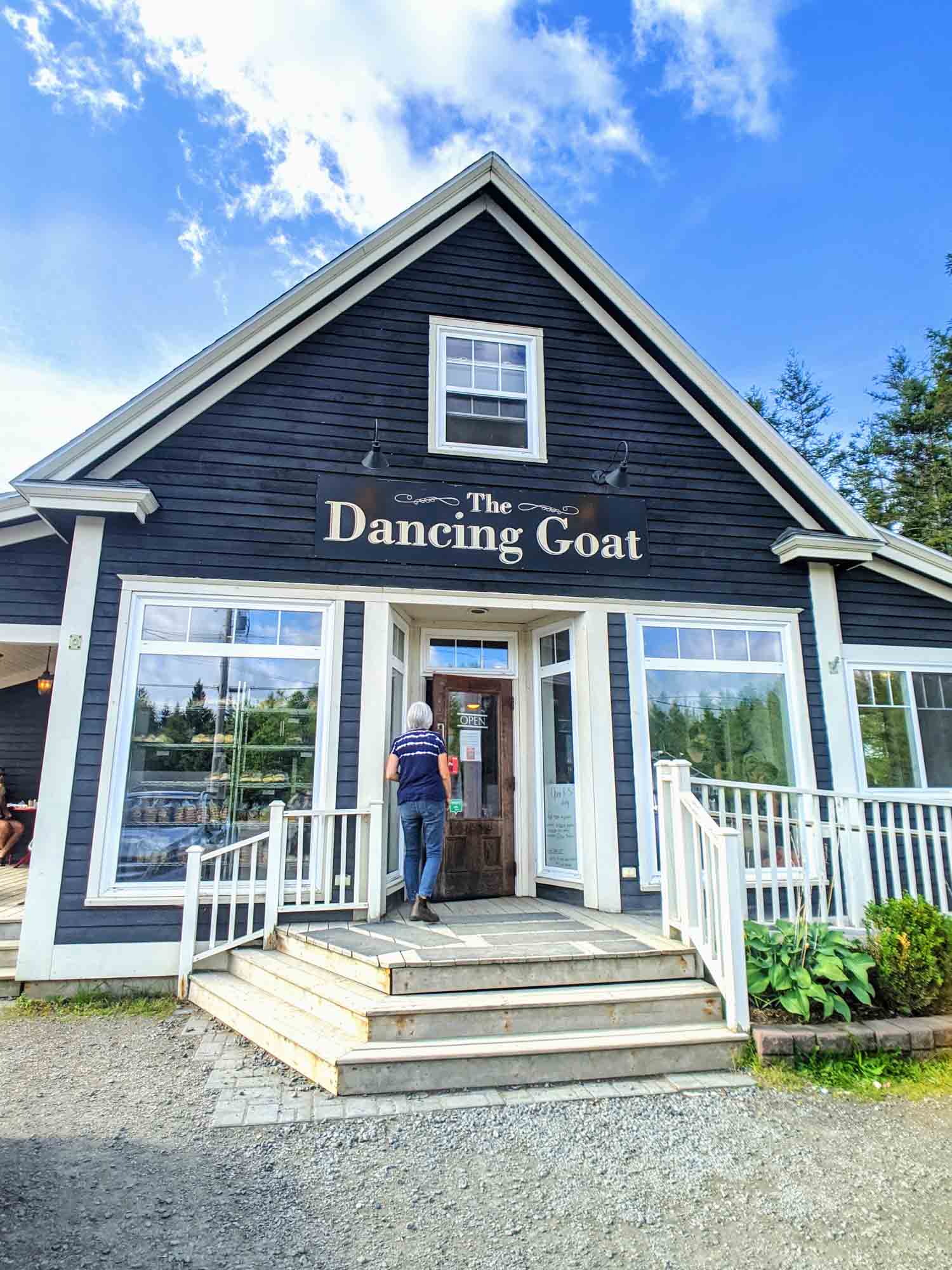 The Dancing Goat bakery exterior in Cape Breton Nova Scotia