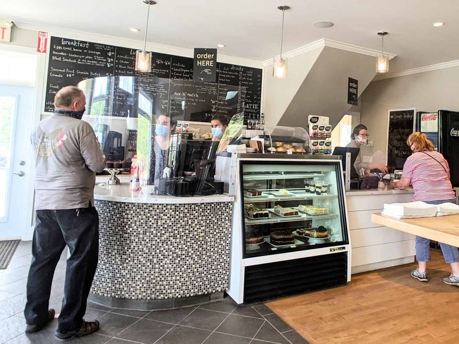 interior at Dancing Goat Bakery in Cape Breton Nova Scotia