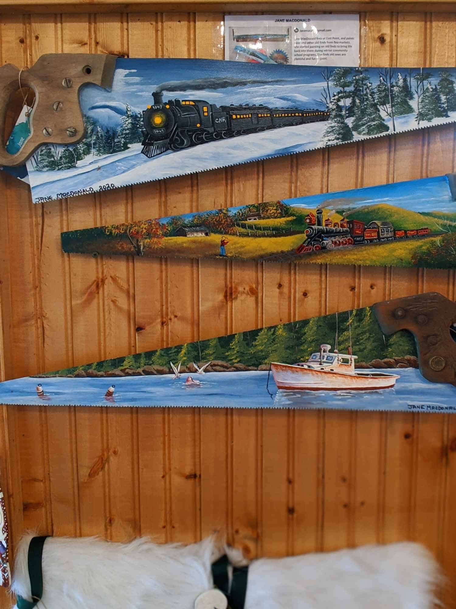 Artisans on Main Souris PEI painted recycled hand saws