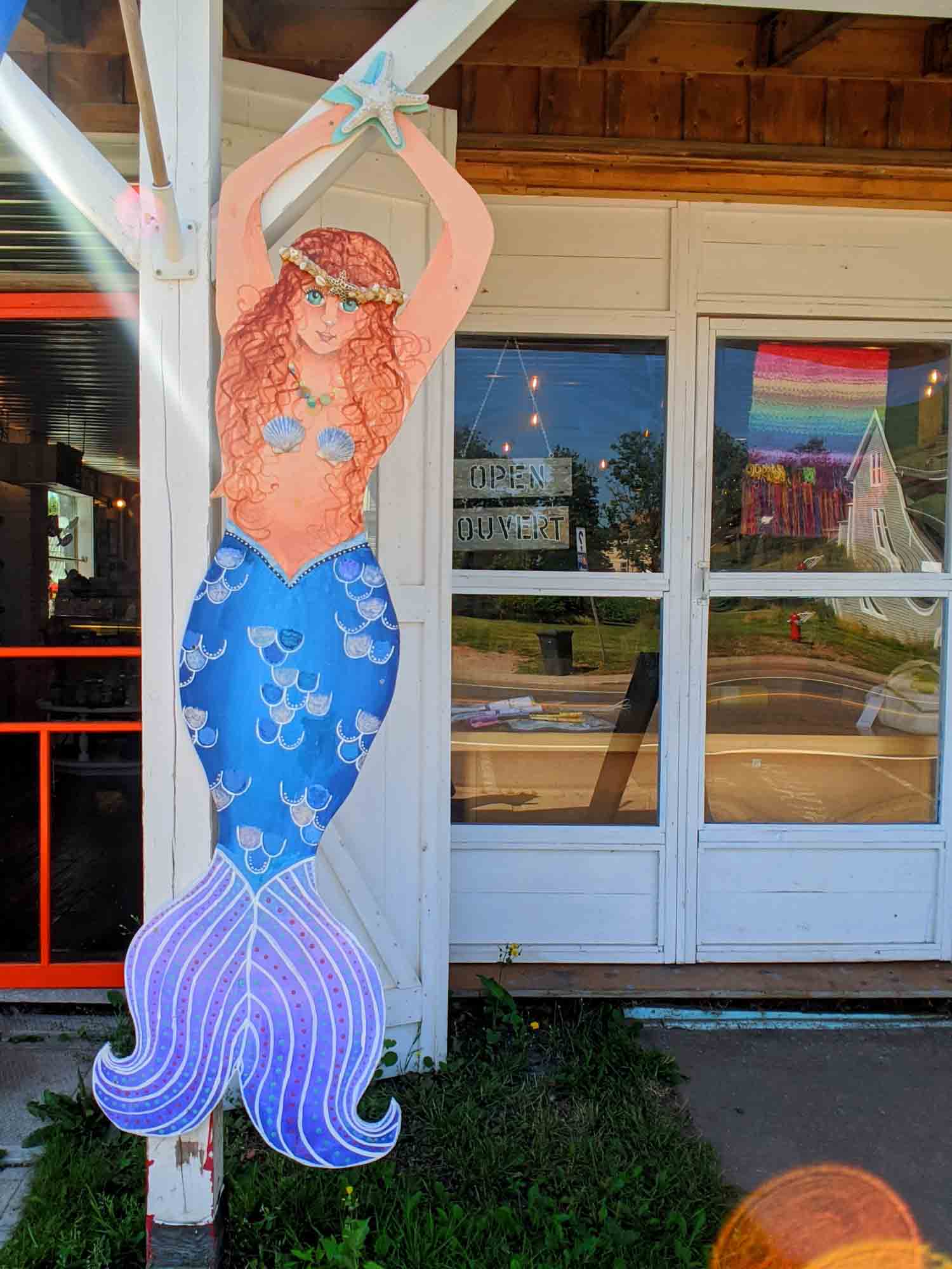 Artisans on Main Souris PEI mermaid out front