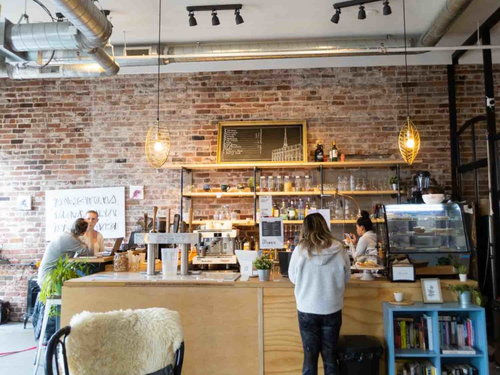 Coffee bar at the Uptowner Cafe in Saint John New Brunswick