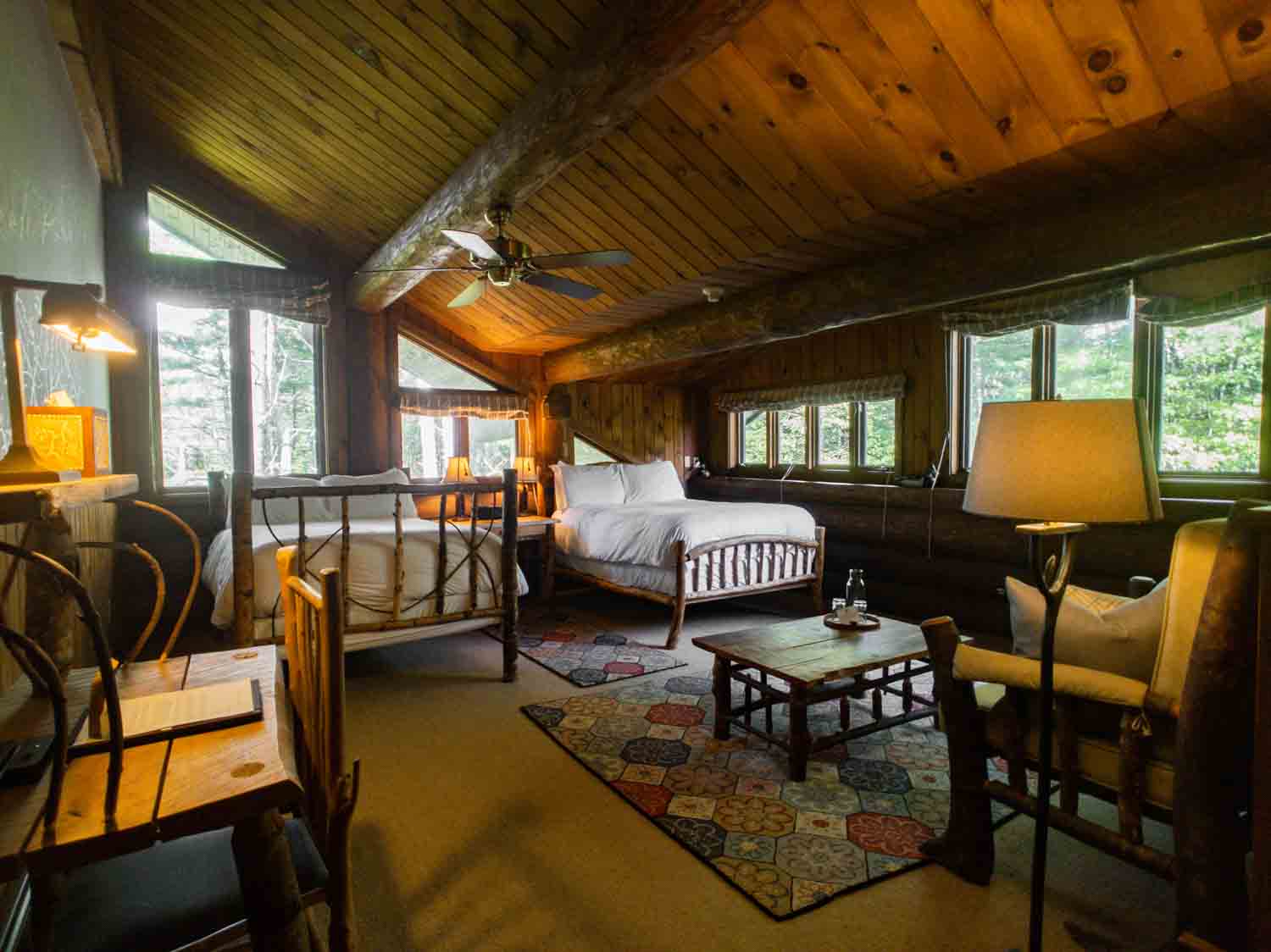 Interior of room at Trout Point Lodge Nova Scotia