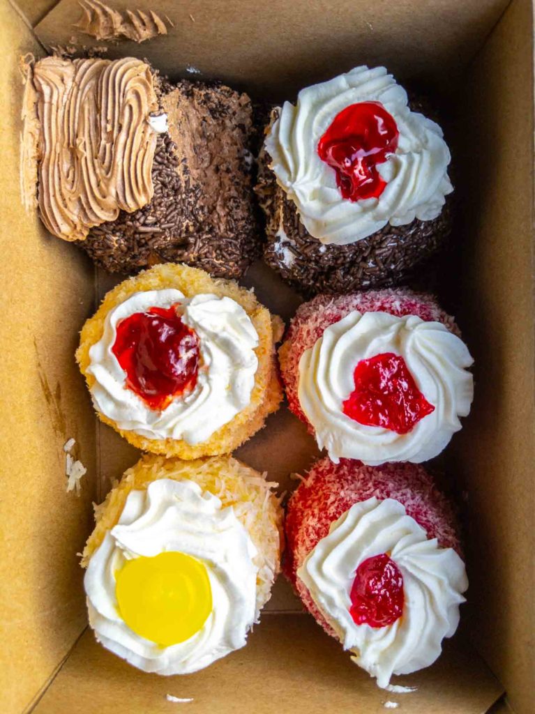 Pastries in a box from Bailey's Bakery in Yarmouth