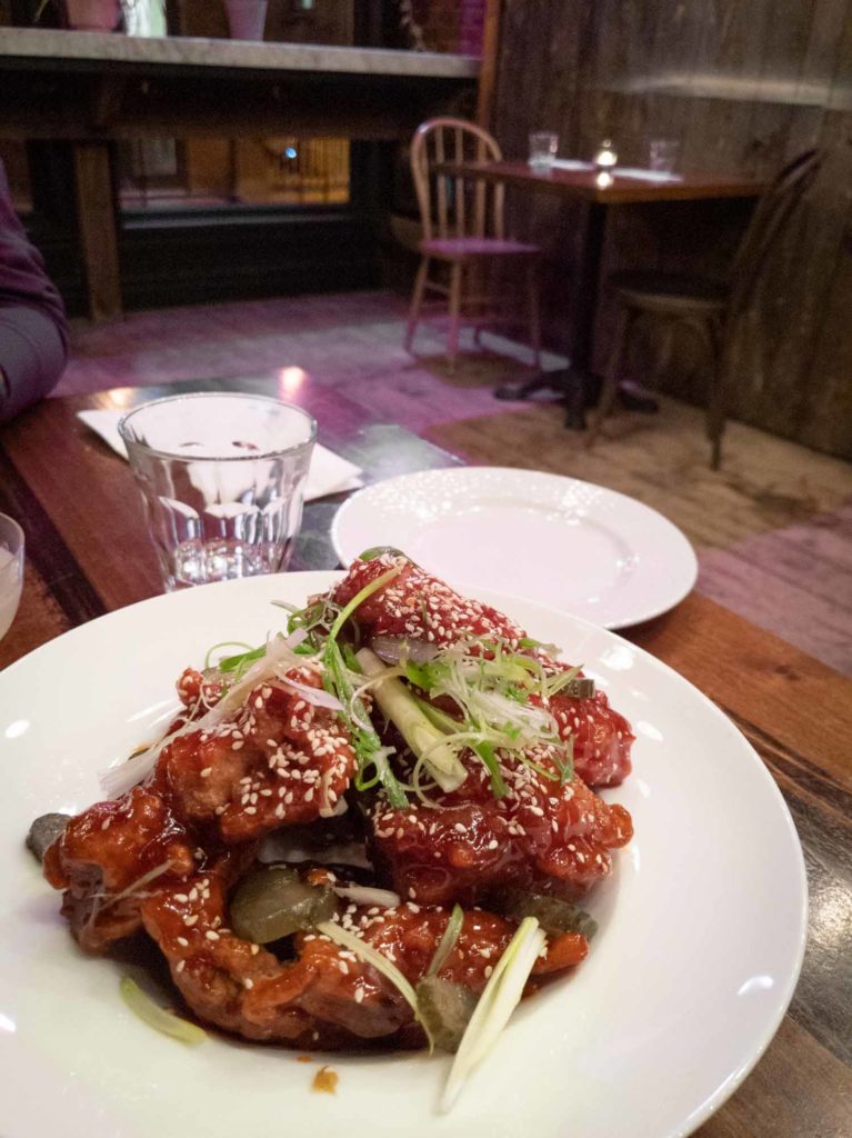 Korean fried chicken at port city royal in Saint John