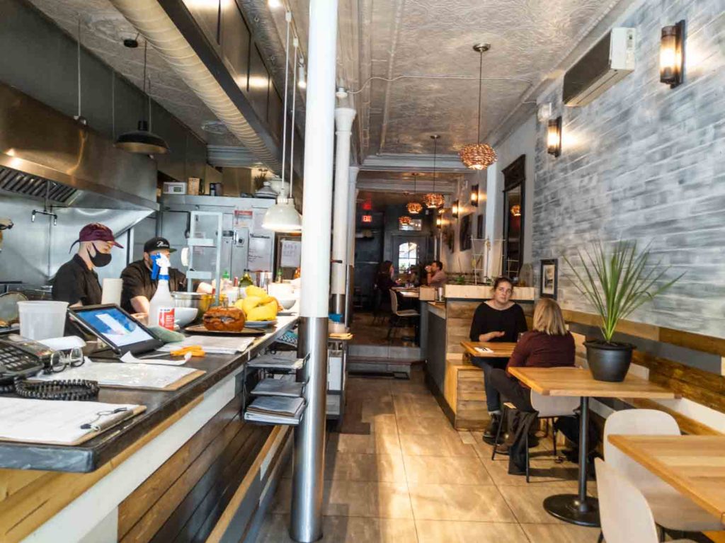 Interior of Vegolution vegetarian restaurant in Saint John New Brunswick