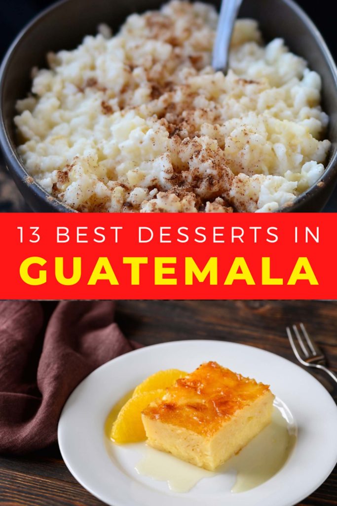 Collage with Guatemalan desserts