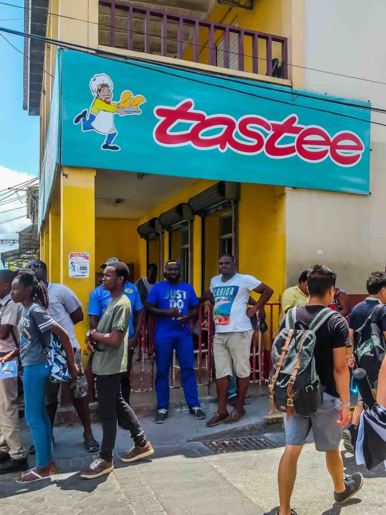 Jamaicans outside Tastee in Montego Bay