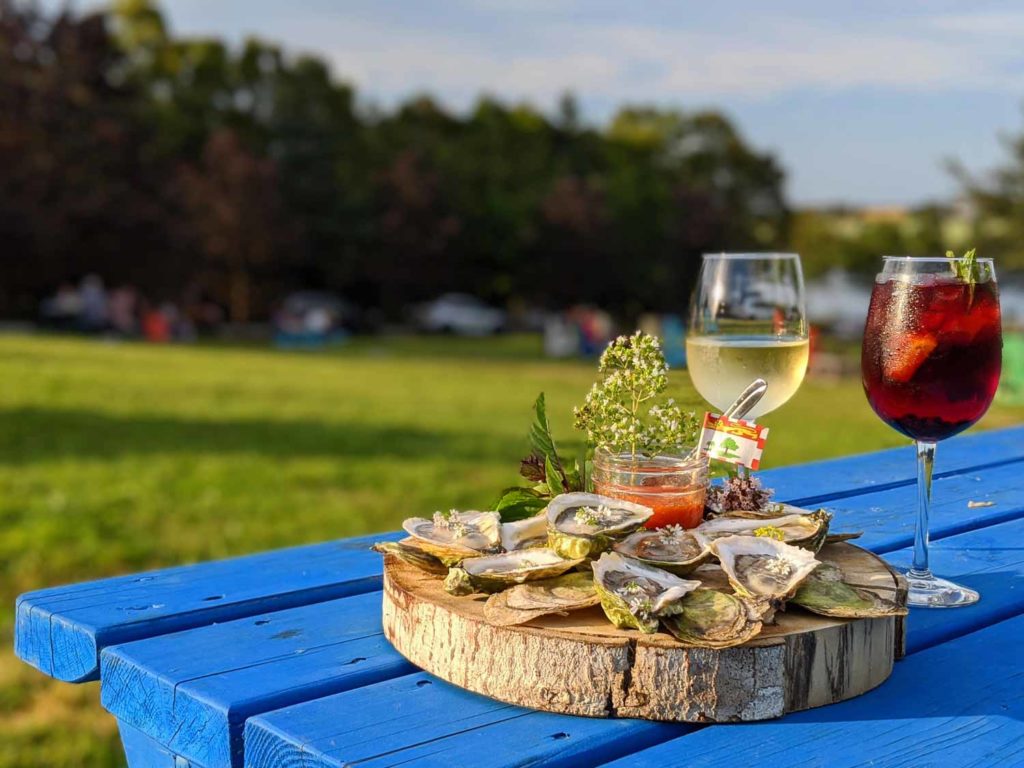 Oysters and Wine at Inn at Bay Fortune in Prince Edward Island