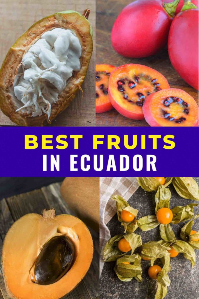 Collage of fruits in Ecuador