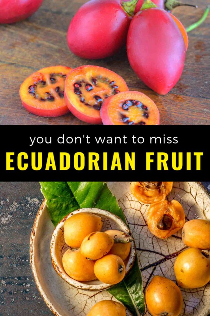 Collage of fruits in Ecuador