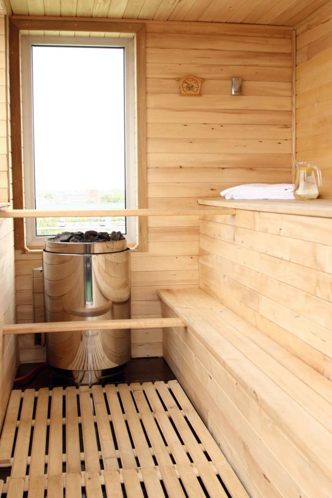 Classic wooden Finnish sauna