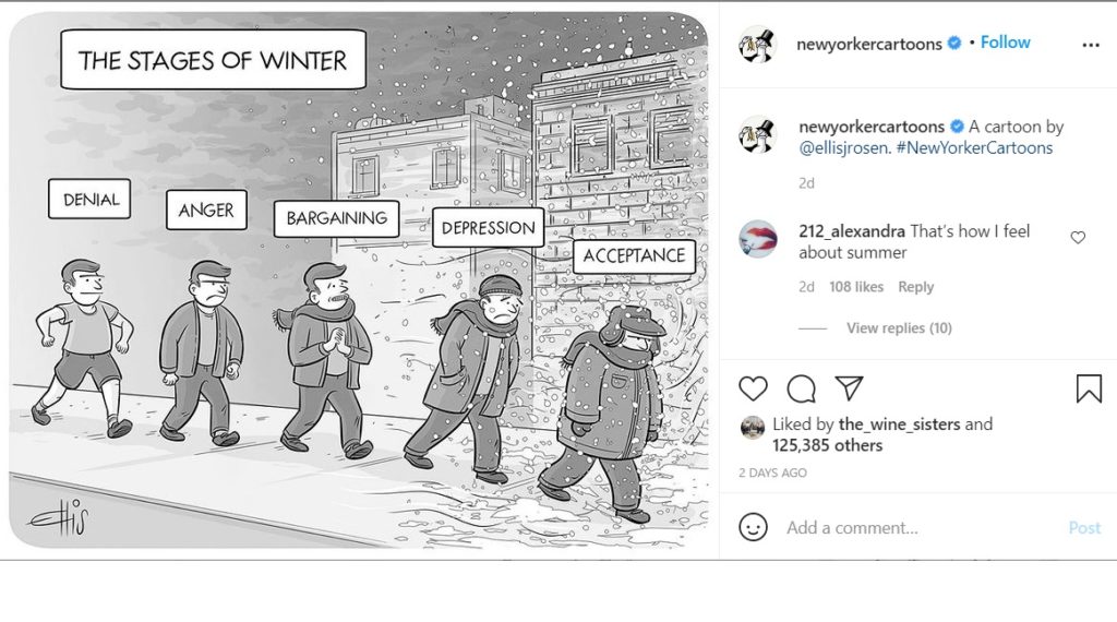 New Yorker cartoon about winter