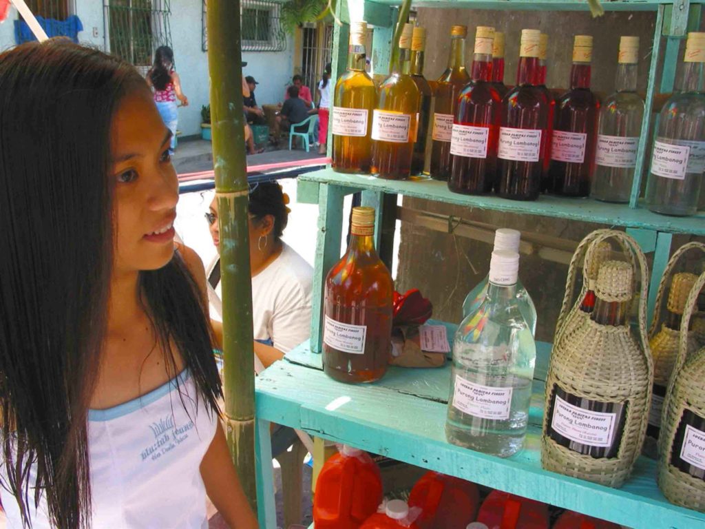 Lambanog Filipino Drink on shelves