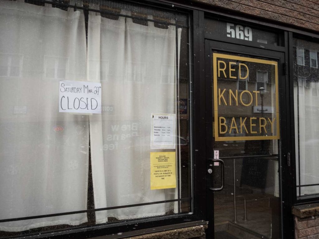 Red Knot Baker with sign saying it is closed